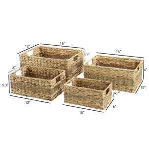 Juego de 4 Cestas de Almacenamiento de Mimbre Hechas a Mano, Cestas de Almacenamiento Hechas a Mano al por Mayor, Ecológicas, Hechas en Vietnam - Product Image 3
