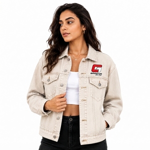 <b>Custom</b> Branding Manufacturer Solutions High Quality Women <b>Denim</b> <b>Jacket</b> Comfortable Everyday <b>Denim</b> Apparel with OEM Service - Product Image 1