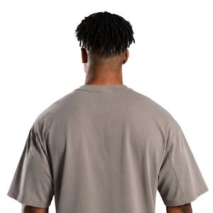 เสื้อยืดโอเวอร์ไซส์สีเทาหินสำหรับผู้ชาย ผ้าฝ้ายฟอก คอกลม ทรงหลวม สไตล์ลำลอง เสื้อผ้าสตรีทแวร์ - Product Image 5