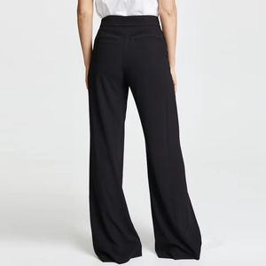 Pantalon de costume noir taille haute coupe droite pour femme, pantalon cargo large, prix abordable - Product Image 6