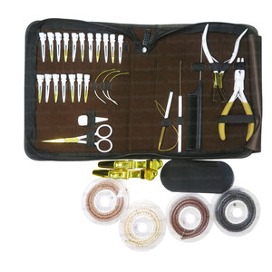 Multi Function Hair Extension Kit Crimping Plier Hair Pulling Hook <b>Beads</b> Reel <b>Thread</b> Hair Sectioning Clips and Scissor - Product Image 5
