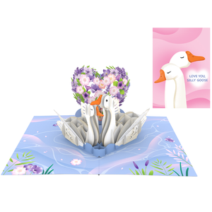 Tarjeta 3D Pop-Up para Parejas, Tarjeta de Felicitación Hecha a Mano con Tema de Amor, Tarjetas 3D Pop-Up, Manualidades de Papel con Diseño de Animales y Amor - Product Image 1