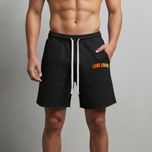 Shorts pour hommes de haute qualité, logo imprimé DTF personnalisé, tissu en toile solide, poids lourd, grande taille, style streetwear, pour la gym et la course, confortables - Product Image 4