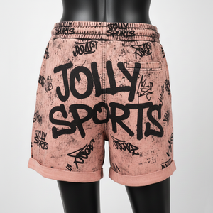 Shorts de mujer con lavado ácido, tela de algodón y poliéster de primera calidad, color vintage, estampado completo, logotipo personalizado, shorts de mujer con lavado ácido. - Product Image 2