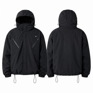 Chaquetas para Hombre con Logotipo Personalizado, Chaqueta Impermeable Negra con Capucha, Cortavientos Transpirable para Exteriores, Proveedor Mayorista OEM ODM - Product Image 2