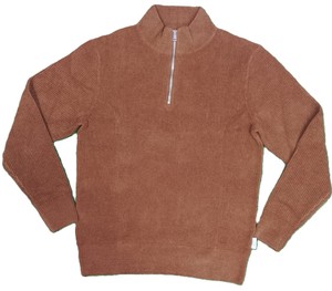 Pull en cachemire et laine pour homme, motif uni, fermeture éclair, manches longues et coupe classique, séchage rapide - Product Image 2