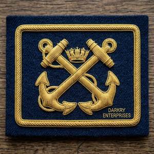Emblema de corona de fieltro burdeos personalizado con parche de alambre de lingotes de oro hecho a mano, insignia de uniforme profesional personalizada, escudo institucional a granel - Product Image 4