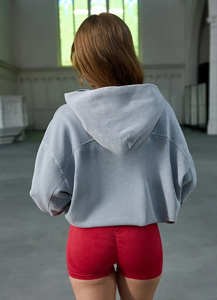 เสื้อฮู้ดดี้โอเวอร์ไซส์สีเทาอ่อนสำหรับผู้หญิง เสื้อสเวตเชิ้ตผ้าฟลีซเนื้อนุ่ม สวมใส่สบายๆ แฟชั่นฤดูหนาว เหมาะสำหรับใส่ทุกวัน - Product Image 5