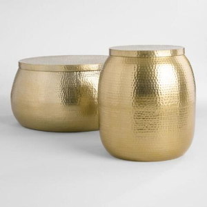 Shiny Hammered Metal Coffee <b>Table</b> <b>Gold</b> Finished For Home Hotels Living Room Decorative Furniture <b>Round</b> Coffee <b>Table</b> - Product Image 3