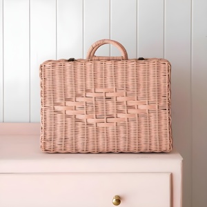 Ute-maleta de ratán rosa, maletín hecho a mano, organizador de sauce, cestas de maletero de almacenamiento con asa - Product Image 6