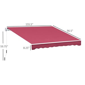 Tenda da Sole Manuale Retrattile 13FT X 8FT, Design Durevole con Bracci Pieghevoli, Proiezione Massima 5m, per Terrazze - Product Image 3