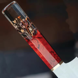 Couteau Santoku en acier inoxydable de qualité supérieure, manche en résine, ambidextre, fait main, couteau de chef, cadeau DIY pour père/mère, personnalisation OEM - Product Image 3