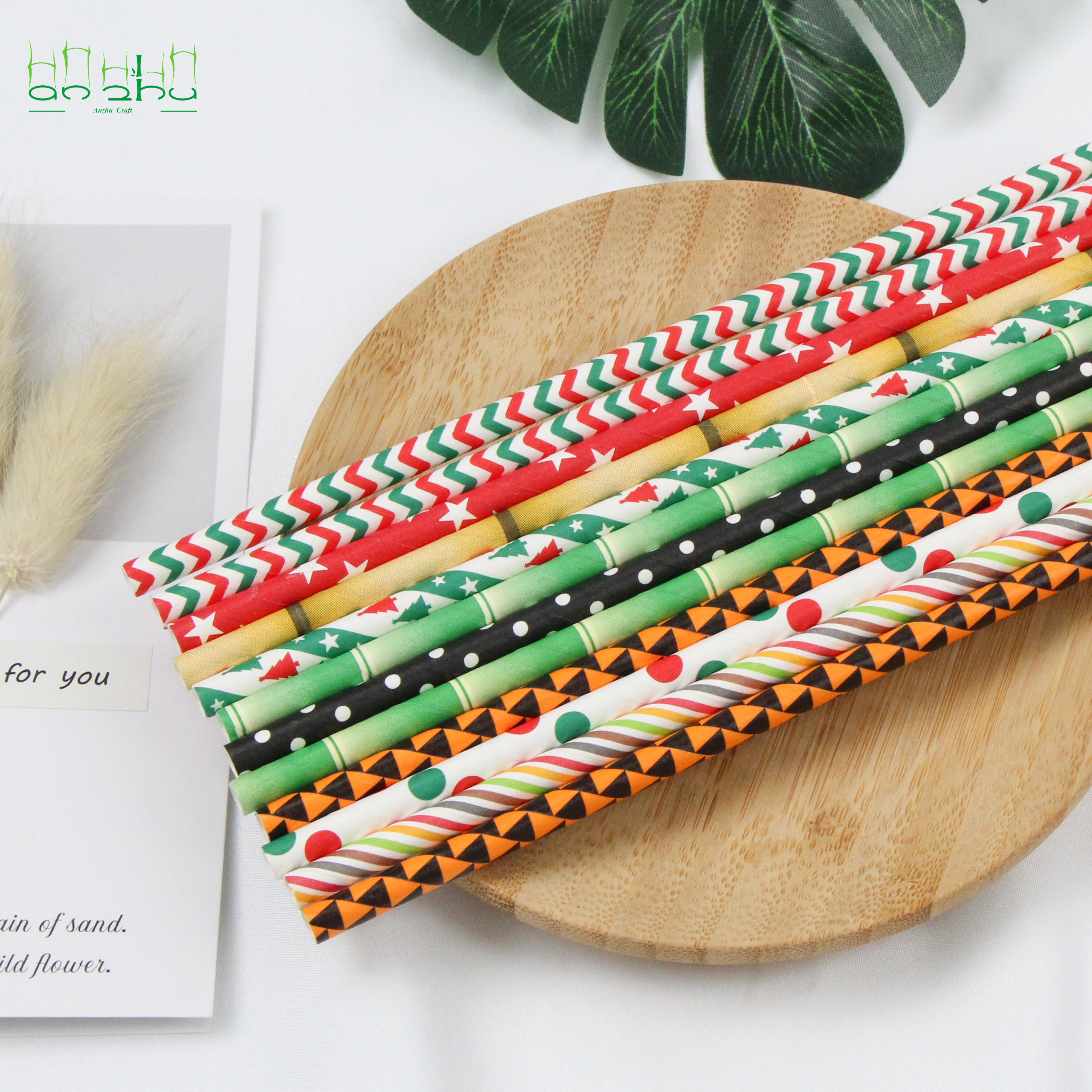 Compostable Eco-friendly Disposable Paper Straw Food Grade Bubble Tea Straw