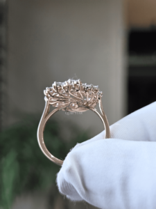 Mixed Shape Lab Grown Diamond Statement <b>Cluster</b> Ring 1.35 Ct Gold Floral Cocktail Ring Luxury Prong Set Anniversary Jewelry for - Product Image 3