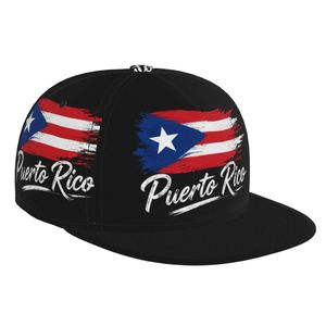 Casquette Snapback Drapeau Porto Rico Noire 6 Panneaux Réglable Unisexe Style Urbain Impression par Transfert Thermique sur le Panneau Avant - Product Image 2