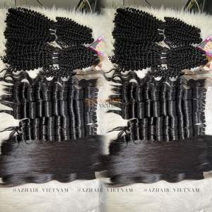 Paquetes de cabello humano ondulado profundo suelto Longitud completa Color negro Super Doble dibujado Cutícula alineada Extensiones de cabello de larga vida útil - Product Image 6