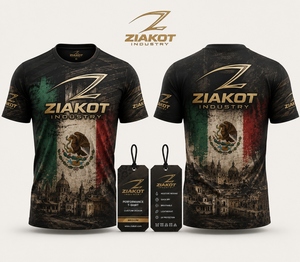 เสื้อยืด ZIAKOT รุ่นใหม่ ดีไซน์พิเศษสำหรับผู้ชาย สีดำลายธงชาติเม็กซิโก สีขาวสไตล์วินเทจ สำหรับออกกำลังกาย - Product Image 1