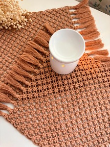 Modern Bohemian Green Macrame Table <b>Mats</b> Suitable for Everyday Use Cafe Decor and Gift Purpose Place <b>Mats</b> From India - Product Image 3