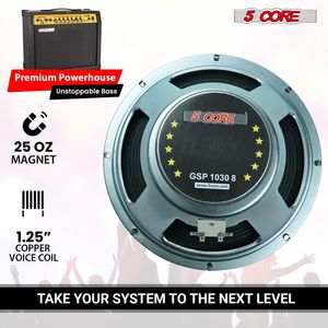 Altoparlante per Chitarra da 10 Pollici, 60W, 8/16 Ohm, Magnete da 25 Oz, Bobina da 1,25 Pollici, Driver per Amplificatore - Product Image 4