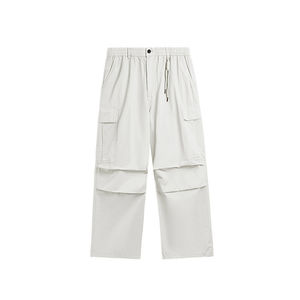 Pantalones Cargo de Alta Calidad, Personalizados, Holgados, con Múltiples Bolsillos, Corte Recto y Ancho, Color Caqui Gris, para Hombre, Estilo Urbano - Product Image 4