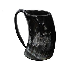Mug à café en corne naturelle |   Artisanat réutilisable, étanche, compatible lave-vaisselle, portable, motif de Noël pour la bière, le vin et la décoration intérieure - Product Image 1