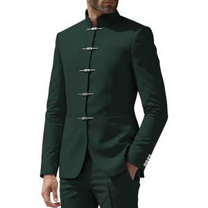 Chaqueta Tradicional Alemana para Hombre, Estilo Bávaro Trachtenjanker, Cuello Mandarín, Cierre de Broches, Cierre de un Solo Botón, Ropa Formal - Product Image 1