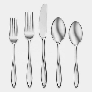 Bulk 5-Pieces Silver <b>Mirror</b> Polished Flatware Stainless Steel Kitchen Silverware Silver Cutlery Set with <b>Black</b> Resin Handle - Product Image 3