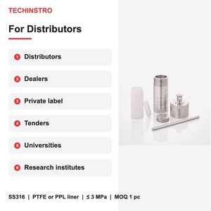 Reactor de Autoclave Hidrotermal para Distribuidores de Equipos de Laboratorio, Revestimiento de PTFE PPL, Acero Inoxidable SS316, de 10ml a 2000ml, Marca Privada OEM - Product Image 5