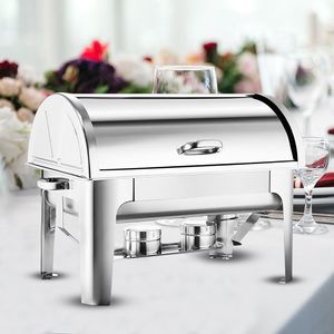 Chauffe-Plat Buffet Professionnel 3L à Triple Plateau en Acier Inoxydable avec Couvercle Rabattable et Construction Métallique Robuste pour la Restauration - Product Image 5