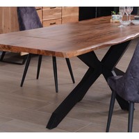 Table en bois d'acacia Vandana Ivory Aspect avec extensions 180-260cm Alya