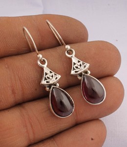 Wholesale 925 Sterling Silver Lapis Lazuli Gemstone Vintage Bezel Setting Teardrop Dangle <b>Earrings</b> Engagement Indian Jewelry - Product Image 1