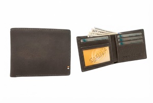 [Top Ranking] Castello <b>Men's</b> Genuine Cowhide Soft Leather RFID <b>Slim</b> Bi-fold Open Short Polyester Lining Multi-Function <b>Wallet</b> - Product Image 1