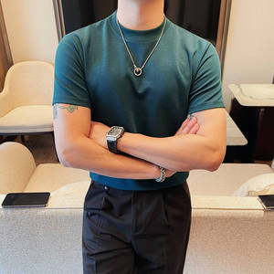 เสื้อยืดคอกลมผ้าฝ้ายทรงเข้ารูปสำหรับผู้ชาย ขายส่งคุณภาพสูงราคาถูก เสื้อยืดสตรีทแวร์ผู้ชาย MOQ ต่ำ - Product Image 5