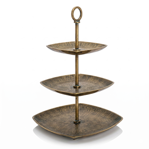 Two <b>Tier</b> Bronze <b>Cake</b> Stand Multi Layer Metal Dessert Display Handmade Serving Tray For Parties Cupcake Holder Serving Tray - Product Image 2