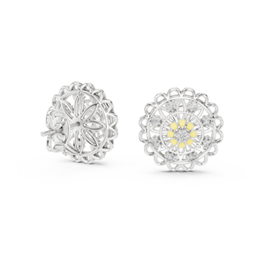 Ensemble de clous d'oreilles SUNLACE en diamants de laboratoire floraux sertis en or rose massif 18 carats, pour fiançailles, mariage, soirées, occasions spéciales, événements glamour et usage quotidien - Product Image 5