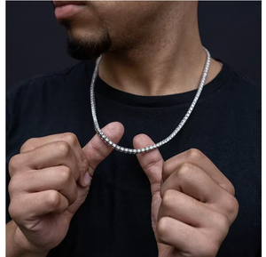 Collar de Cadena Tipo Tenis de Lujo con Diamantes Cultivados en Laboratorio de Corte Brillante de 6MM, Chapado en Oro de 14KT, Color Blanco D, Joyería Hip Hop - Product Image 4