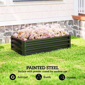 Fioriera Rialzata in Metallo Zincato 4FT X 2FT X 1FT Grigia per Coltivare Verdure, Fiori, Erbe e Piante Succulente - Product Image 4