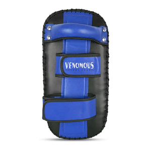 Guantes de Boxeo Tailandés Venomous, de Cuero Azul y Negro, Antideslizantes, con Cierre Ajustable de Gancho y Bucle, Unisex, para Entrenamiento de Artes Marciales - Product Image 3