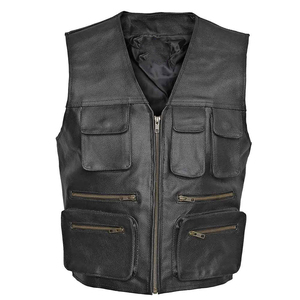 Chaleco de Motocicleta de Invierno para Hombre MIRZ INTERNATIONAL, de Neopreno y Cuero, sin Mangas, Transpirable, con Cierre de Cremallera, Cuello en V, Ropa Exterior Informal - Product Image 1