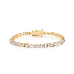 6.9CT Round Lab Grown Diamond Tennis <b>Bracelet</b> 9K Yellow Gold Wholesale Solid Gold Fine Jewelry Manufacturer - Product Image 1