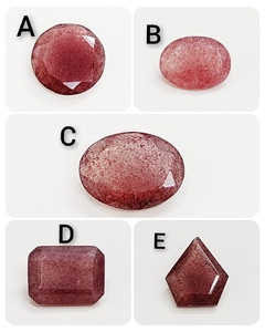 Cuarzo Rojo Fresa AAA, Gema Redonda Ovalada Radiante Facetada, 16*14.5 mm, 7 Ct, Gema 100% NATURAL para Joyería - Product Image 1