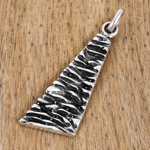 Pendentif texturé en argent sterling 925, fait main, style hip-hop, bijou fin, pendentif pour collier - Product Image 1