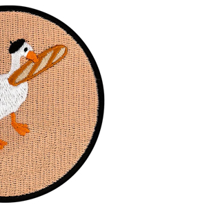 Circular Embroidered Duck <b>Patch</b> With Bread <b>Sew</b>-<b>On</b> Applique Nonwoven Felt Gift Decoration - Product Image 3