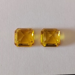 Zafiro amarillo cultivado en laboratorio, corte octogonal, piedra suelta de alta claridad, facetada, de primera calidad, para la fabricación de joyas, uso artesanal. - Product Image 4