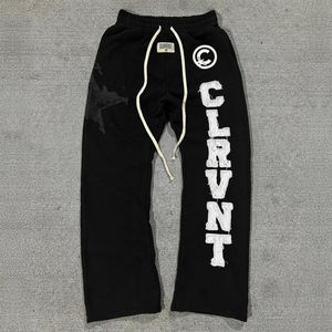 Unisex <b>Cropped</b> <b>Zip</b> <b>Up</b> Hoodie Sweatpants Set Oversized Two Piece Tracksuit Casual Streetwear Matching Outfit - Product Image 5