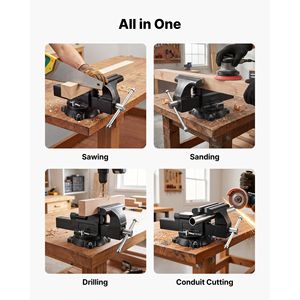 Étau d'établi robuste en fonte ductile de 10 pouces avec base pivotante à 360° et enclume pour usage industriel - Product Image 6