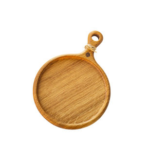 Planche à pizza ronde en bois artisanale avec poignée, plateau de service et de découpe pour la cuisine, blocs de découpe en bois écologiques en promotion - Product Image 4