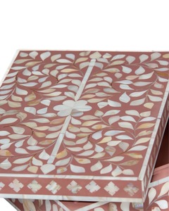 Boîte rectangulaire en nacre faite à la main au design unique, incrustée de nacre, pour accessoires et boîte décorative pour salon - Product Image 6