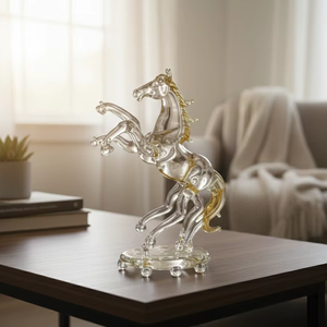 งานฝีมือแก้วรูปม้า ดีไซน์หรูหราและทนทานสำหรับตกแต่งบ้าน - Product Image 3