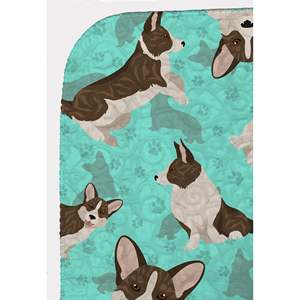 Brindle Cardigan Corgi matelassé jeter couverture 50x60 motif d'illustration doux léger lit canapé canapé couverture pour animaux de compagnie et jetés - Product Image 5
